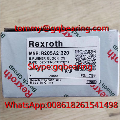 কেনা কার্বন ইস্পাত উপাদান Rexroth R205B82320 রানার ব্লক KWE-020-FLS-C2-H-1 বল রেল রানার ব্লক অনলাইনে উৎপাদন