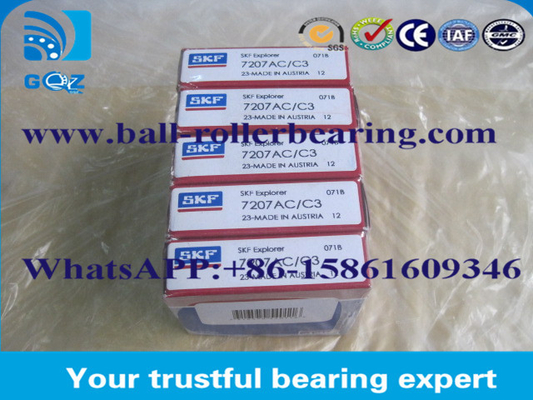 একক সারির কৌণিক যোগাযোগ বল বিয়ারিং 7207AC C3 / V1 V2 V3 কম্পন স্তর
