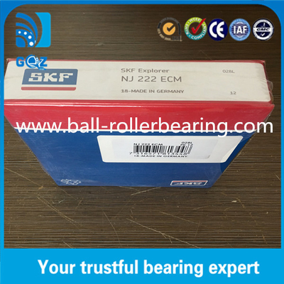 3600 r/min ঘূর্ণন গতি ব্রাস কেজ সিলিন্ডারিক রোলার বিয়ারিং SKF NJ222ECM