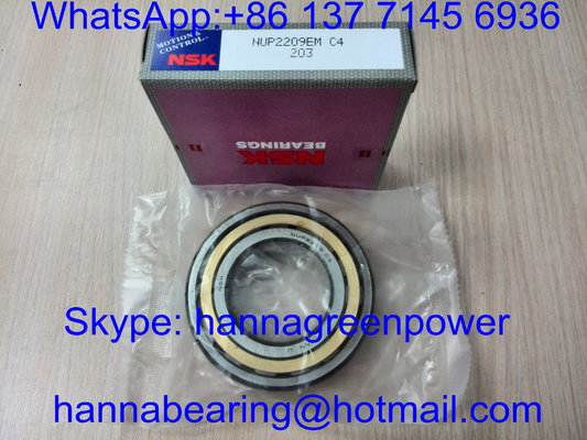 NUP2209EMC4 কপার কেজ সিলিন্ডারিক রোলার বিয়ারিং NUP2209 C4 ক্লিয়ারান্স বিয়ারিং 45x85x23mm