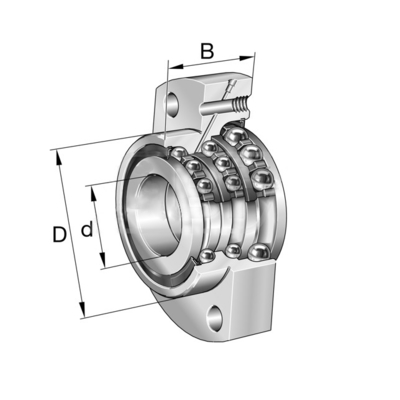 আইএনএ DKLFA40115-2RS ডাবল দিক কোণীয় যোগাযোগ বল ভারবহন ইউনিট 40 * 72 * 42mm