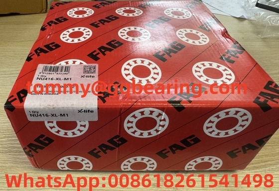 FAG NU416 NU416-XL-M1 ব্রাস কেজ সিলিন্ডারিক রোলার লেয়ারিং 80mm Bore 200mm বাইরের ব্যাসার্ধ