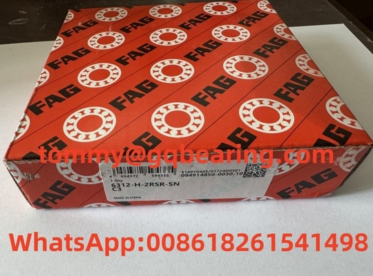 ইস্পাত শীট ধাতু খাঁচা FAG 6312-H-2RSR-SN-C3 গভীর গ্রোভ বল লেয়ার 60x130x31mm