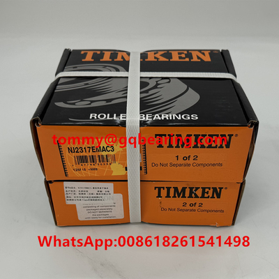 TIMKEN ব্রাস কেজ একক সারি সিলিন্ডারিক রোলার বিয়ারিং NJ2317EMAC3