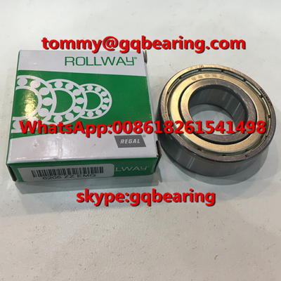 Gcr15 ইস্পাত উপাদান ROLLWAY 6205ZZ EMQ মেটাল ঢালাই গভীর গ্রোভ বল বিয়ারিং