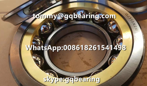 সলিড ব্রাস কেজ চার পয়েন্ট যোগাযোগ বল লেয়ার 60mm Bore QJ312N2MA